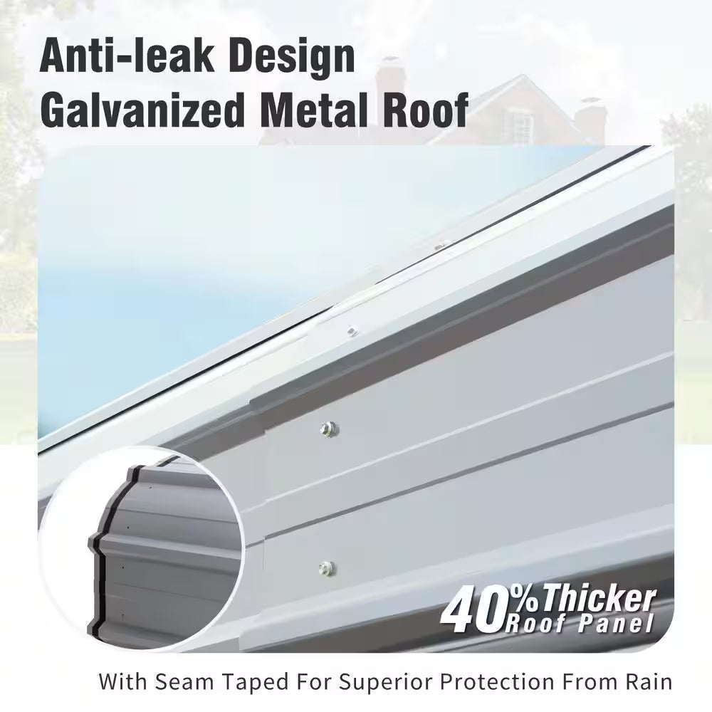 14 Ft. X 25 Ft. Carport Steel RV Car Canopy Shelter in Black