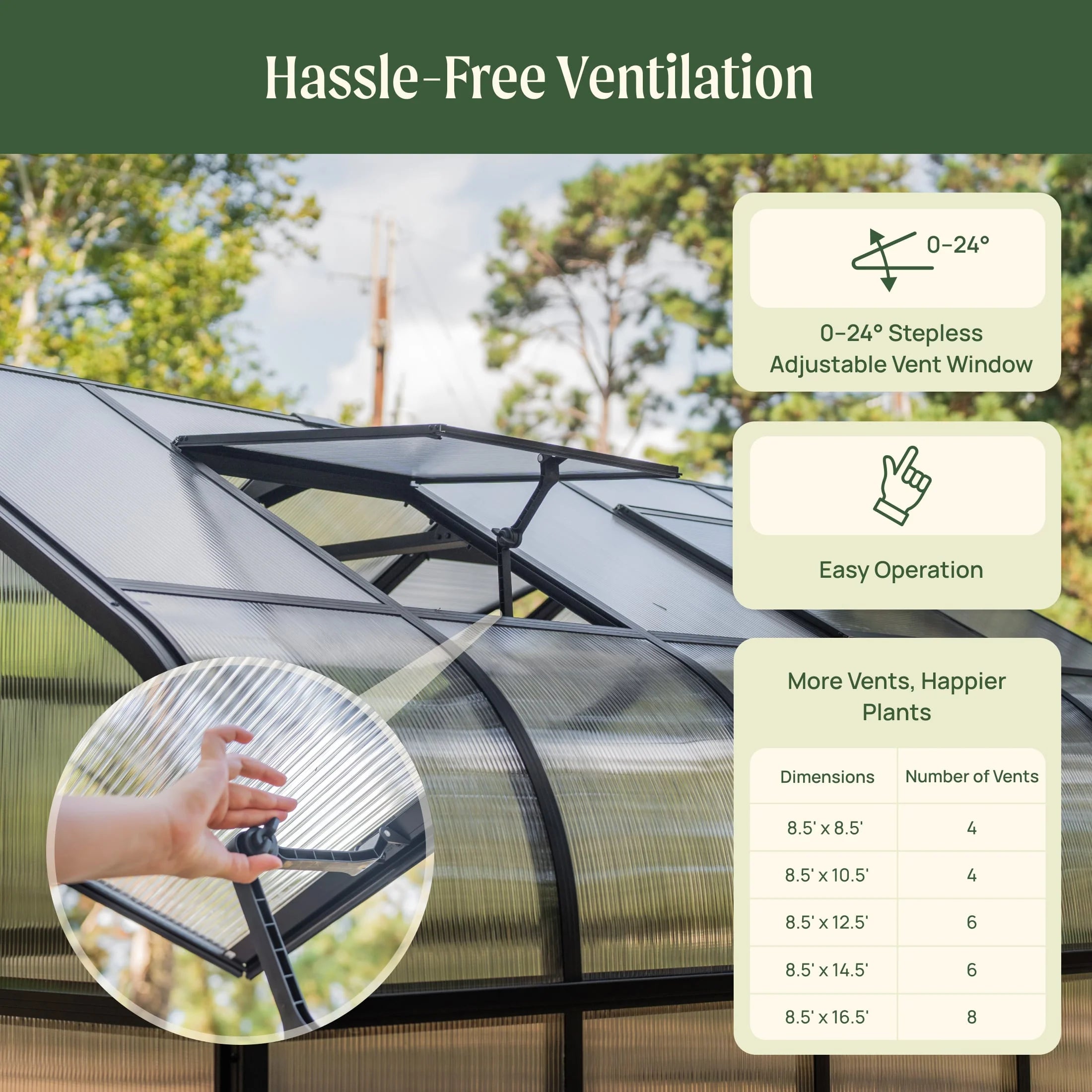 Vego Pacific Greenhouse - 8.5Ft Wide