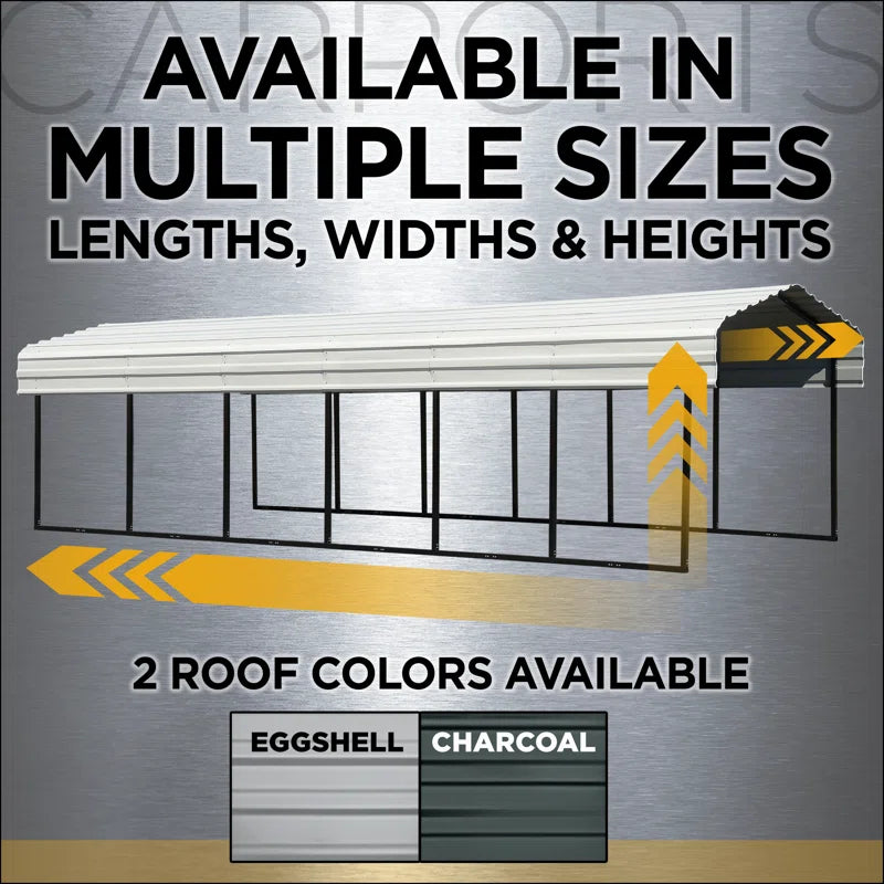 Galvanized Steel Carport, 20X24X9