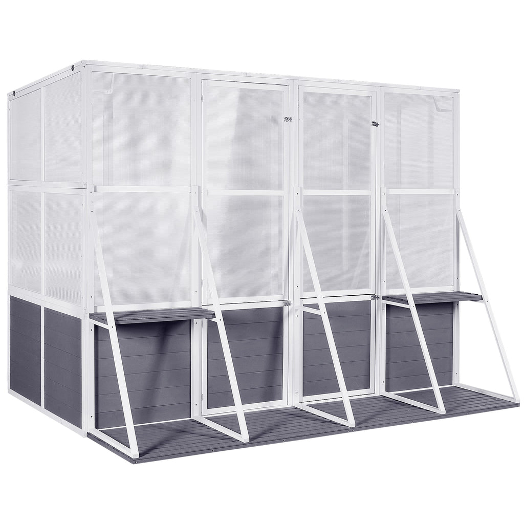 Artisanal Wooden Lean-To Walk-In Greenhouse (104" x 98")