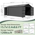 Saksby Extra-Large Heavy-Duty Galvanized Steel Garage Shed (SAK14093)