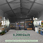 Saksby Extra-Large Heavy-Duty Galvanized Steel Garage Shed (SAK14093)