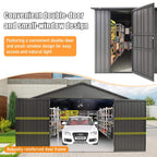 Saksby Extra-Large Heavy-Duty Galvanized Steel Garage Shed (SAK14093)