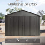 Saksby Extra-Large Heavy-Duty Galvanized Steel Garage Shed (SAK14093)
