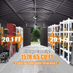 Saksby Extra-Large Heavy-Duty Galvanized Steel Garage Shed (SAK14093)