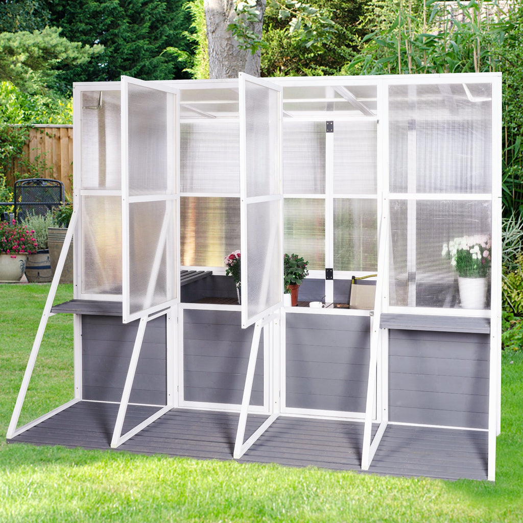 Artisanal Wooden Lean-To Walk-In Greenhouse (104" x 98")