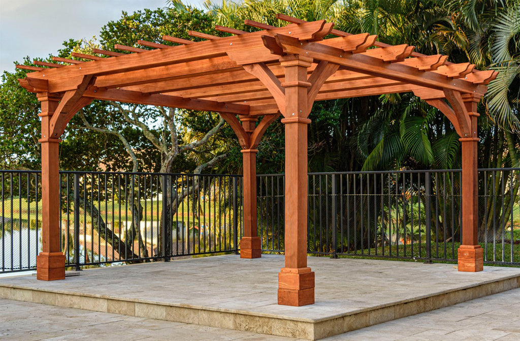 Pacific Redwood Double Beam Premium Pergola