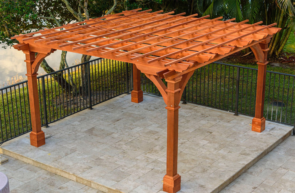 Pacific Redwood Double Beam Premium Pergola