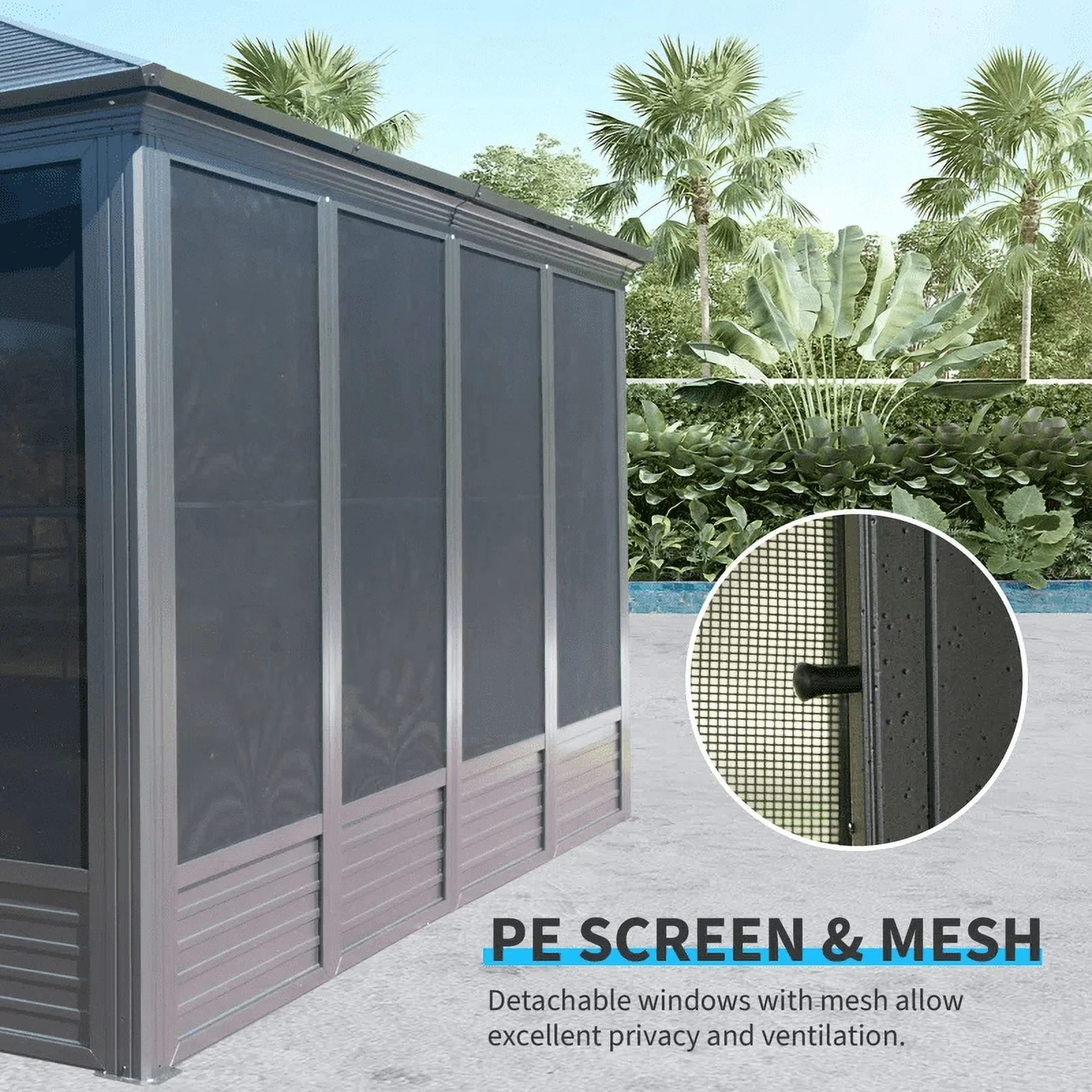 Estate Series 16.5' x 13' All-Season Hardtop Solarium with Sliding Doors