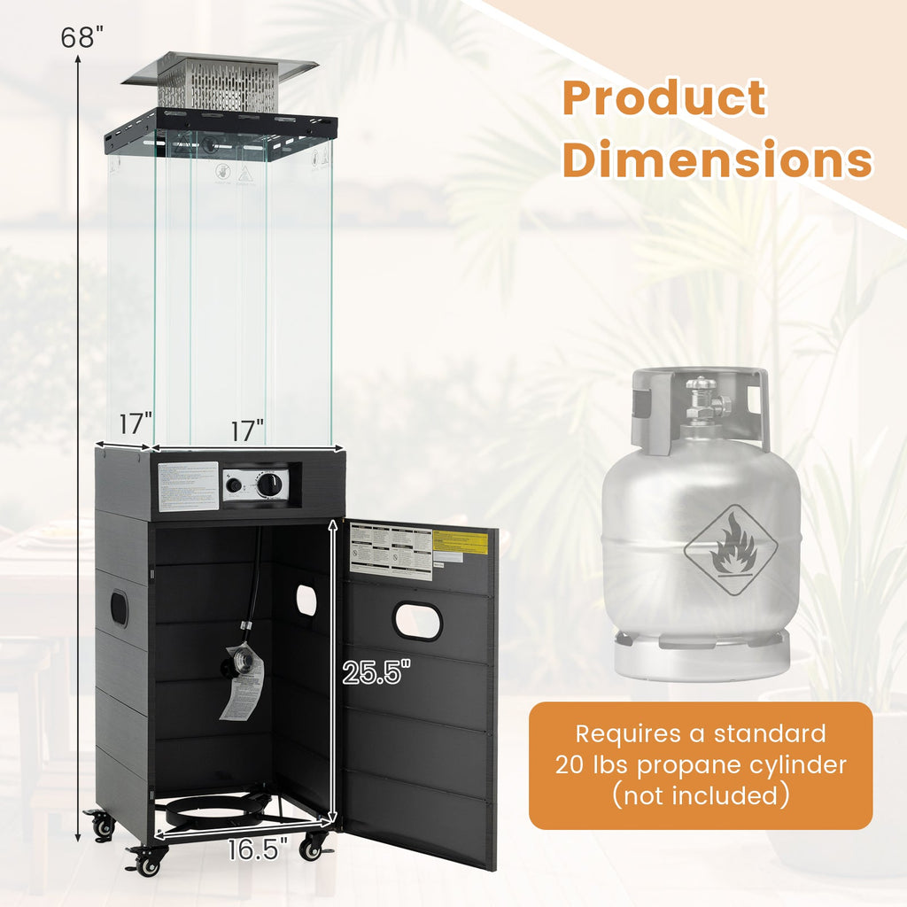 Heirloom Series 40,000 BTU Propane Patio Heater with Wood-Grain Finish