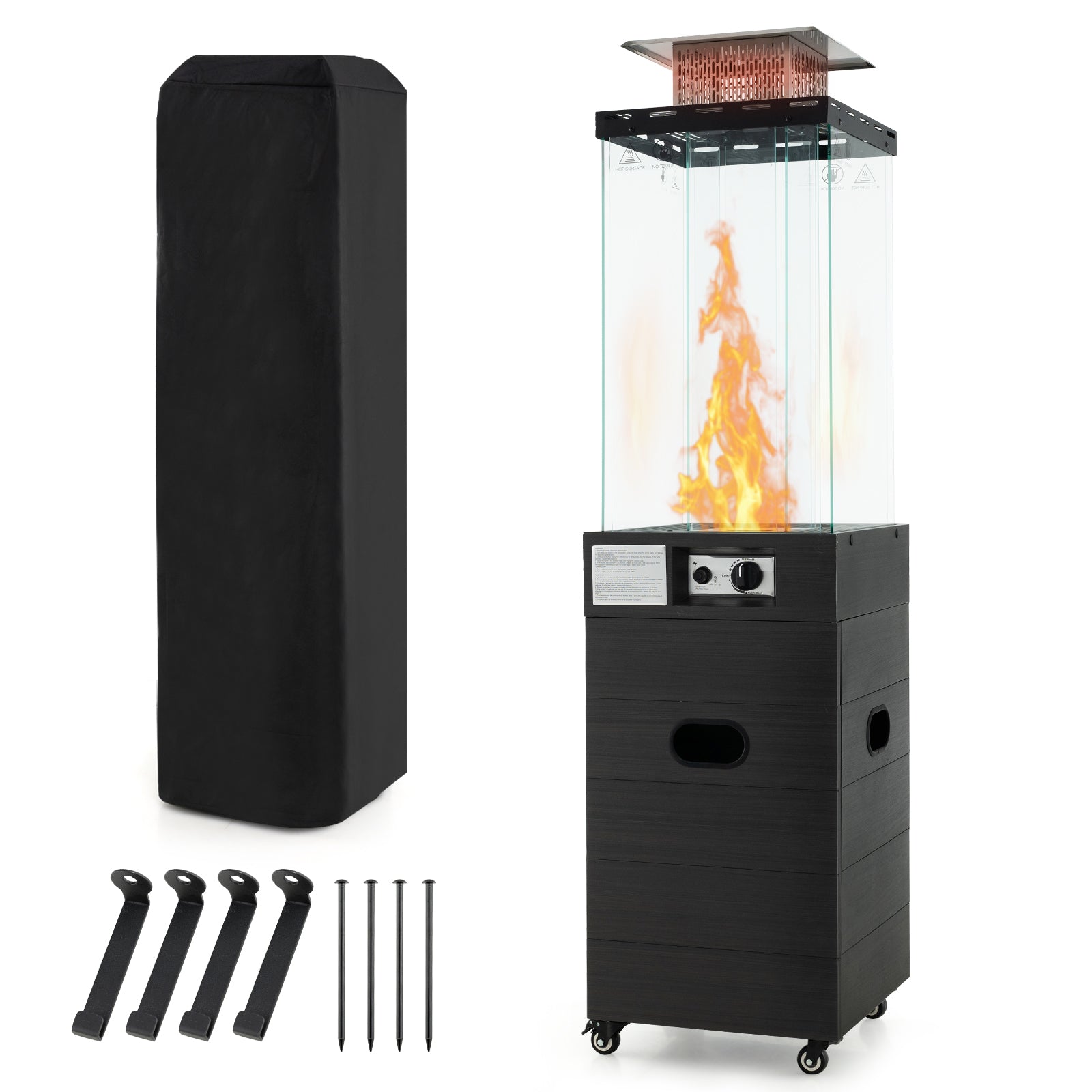 Heirloom Series 40,000 BTU Propane Patio Heater with Wood-Grain Finish