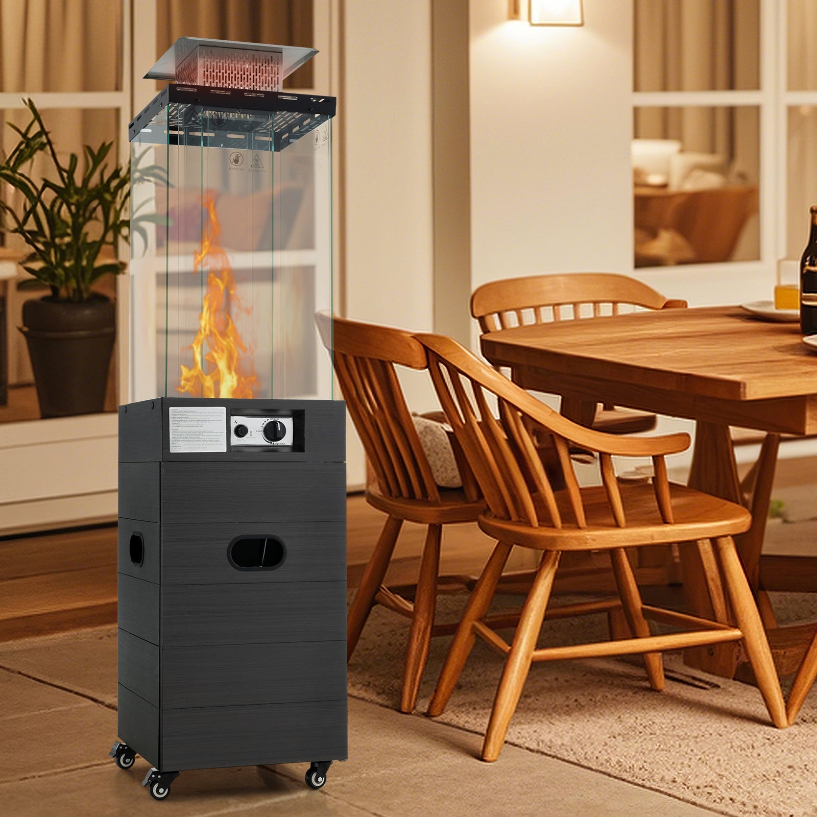 Heirloom Series 40,000 BTU Propane Patio Heater with Wood-Grain Finish