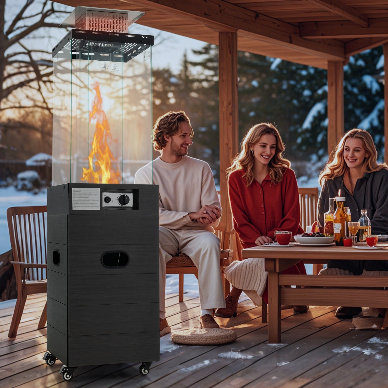 Heirloom Series 40,000 BTU Propane Patio Heater with Wood-Grain Finish