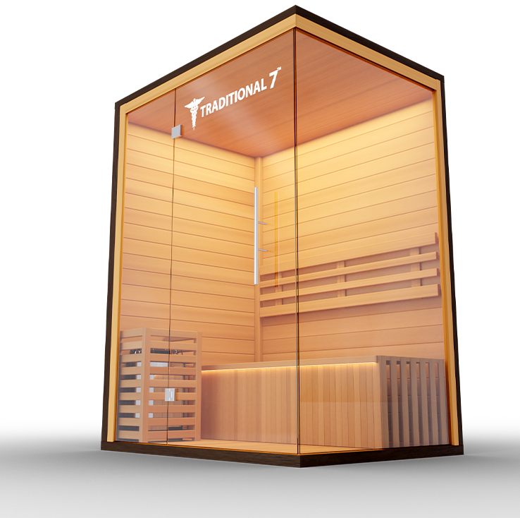Traditional 7™ Three-Person Hemlock Steam Sauna