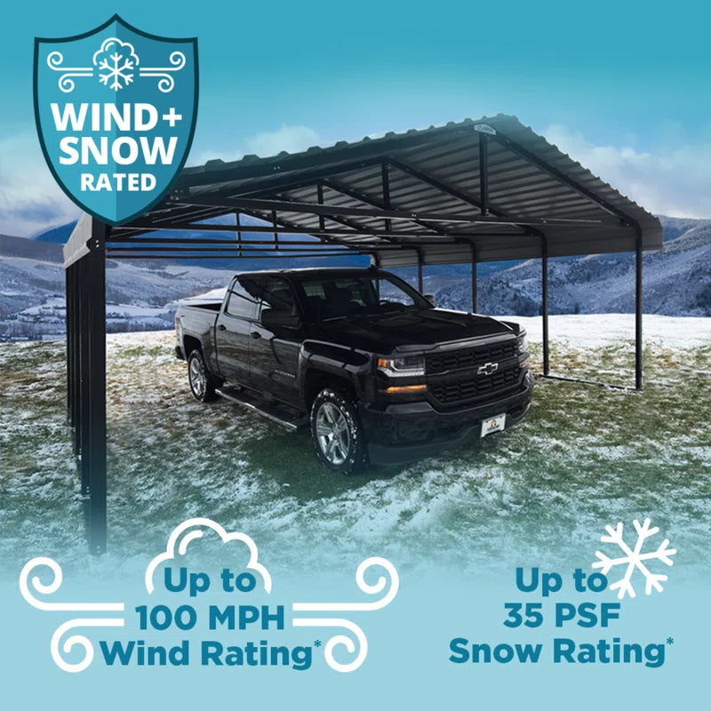 Galvanized Steel Carport, 20X24X9