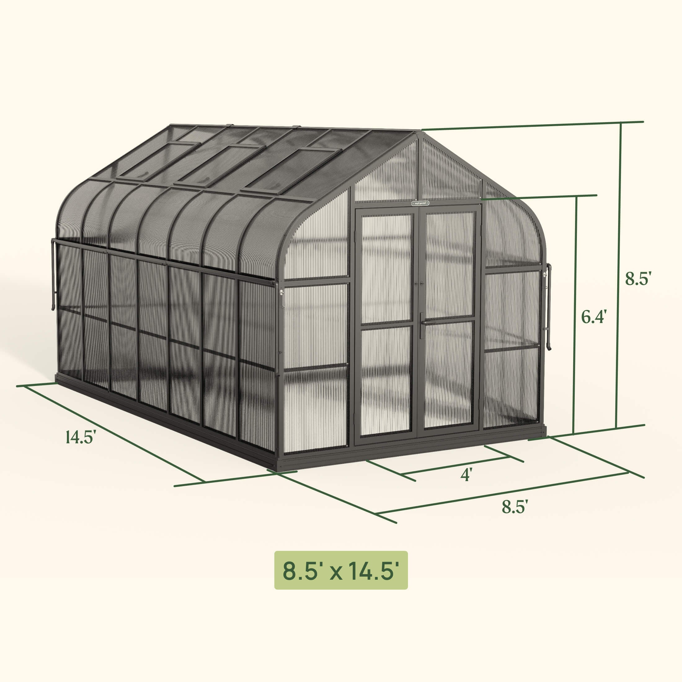 Vego Pacific Greenhouse - 8.5Ft Wide