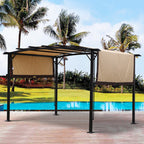 V.I.P Digital Presence 12' x 9' Steel Pergola with Retractable Canopy