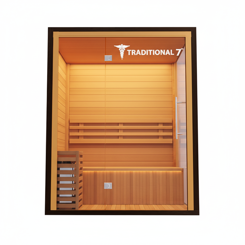 Traditional 7™ Three-Person Hemlock Steam Sauna