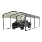20' x 12' Heavy-Duty Galvanized Steel Carport and All-Weather Vehicle Shelter - Gray