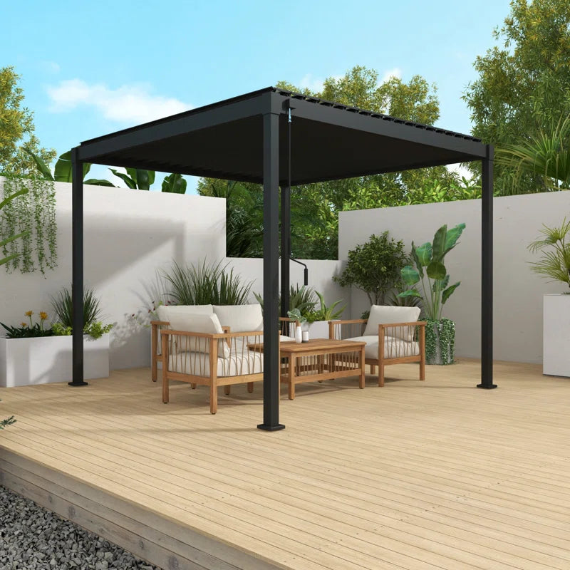 80/88S Steel Frame Pergola with Adjustable Louvered Roof
