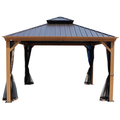 Apollo 12' x 20' Hardtop Gazebo with Wood-Grain Finish