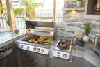 KoKoMo Bermuda Kitchen BBQ Island with Integrated TV & Fire Pit