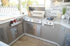 KoKoMo Bermuda Kitchen BBQ Island with Integrated TV & Fire Pit