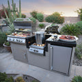 KoKoMo 7'6" Professional Outdoor Kitchen Island with 4-Burner Grill & Wok Burner