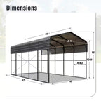 VEVOR Heavy Duty Metal Carport 20 X 24 Ft Outdoor Car Shelter Garage for Boats