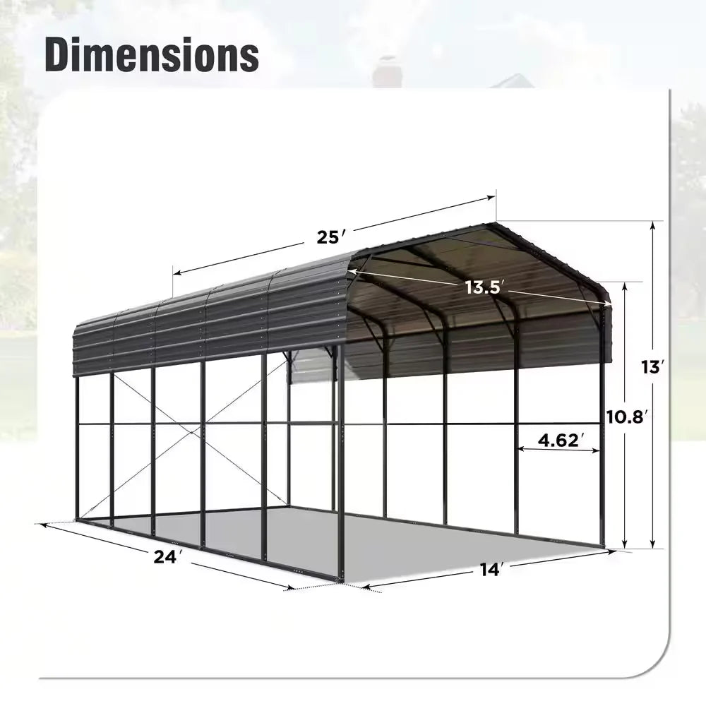 VEVOR Heavy Duty Metal Carport 20 X 24 Ft Outdoor Car Shelter Garage for Boats