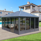 Estate Series 16.5' x 13' All-Season Hardtop Solarium with Sliding Doors