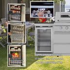 Castelle Flame 44-Inch 6-Burner Stainless Steel Outdoor Kitchen Island with Wine Cooler and Rotisserie (SAK97105)