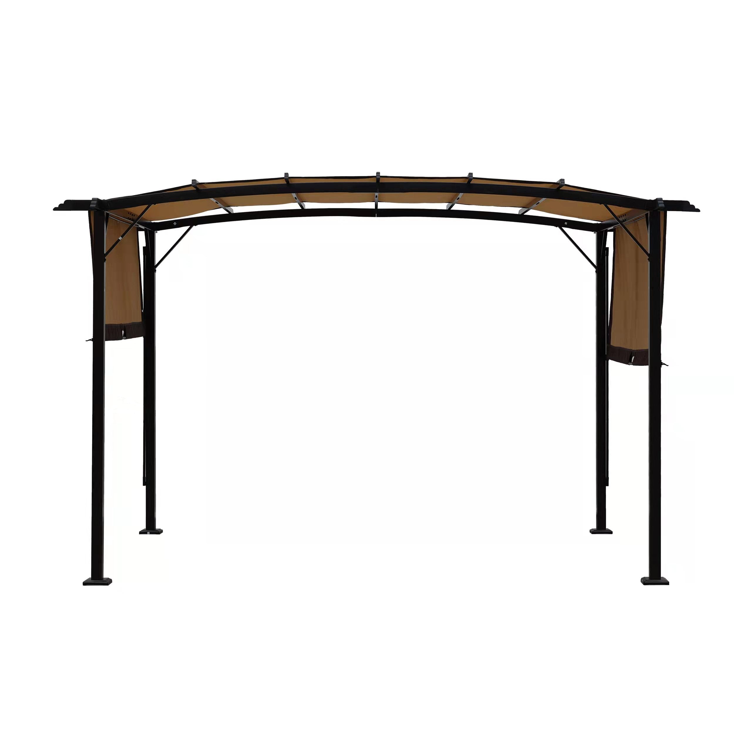 V.I.P Digital Presence 12' x 9' Steel Pergola with Retractable Canopy