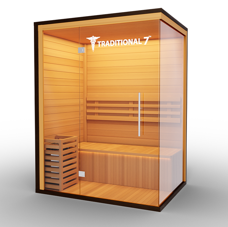 Traditional 7™ Three-Person Hemlock Steam Sauna