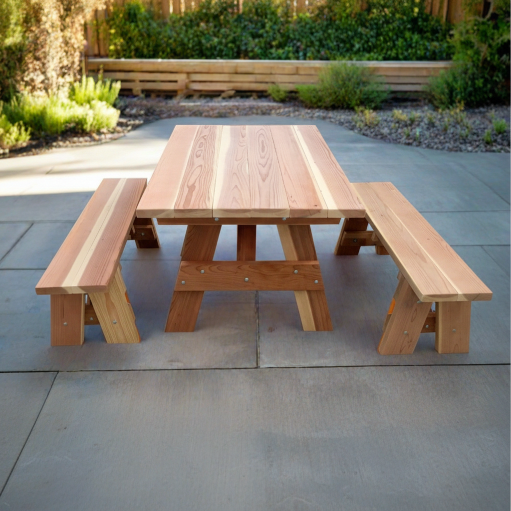 Best Redwood Kids Handcrafted Solid Redwood Picnic Table