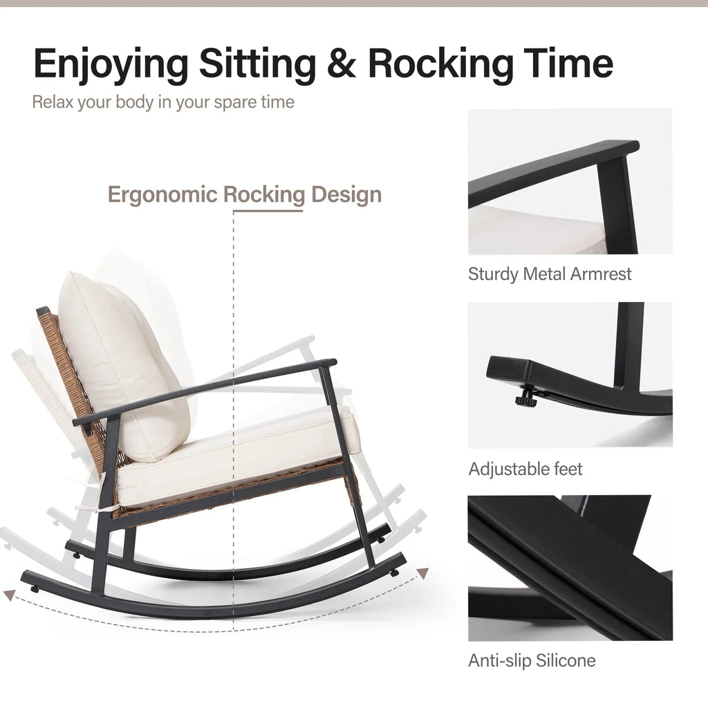 Canva Home Sculptural Rattan Rocking Armchair