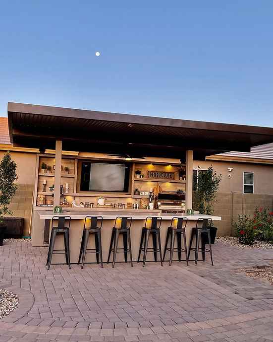 KoKoMo 20'x20' Outdoor Kitchen Pavilion with 70" Entertainment Suite & Full Bar