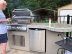 Maui 7'6" BBQ Island with 33" Round Bar & Integrated LED Lighting