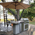 Maui 7'6" BBQ Island with 33" Round Bar & Integrated LED Lighting