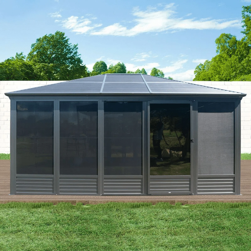 Estate Series 16.5' x 13' All-Season Hardtop Solarium with Sliding Doors
