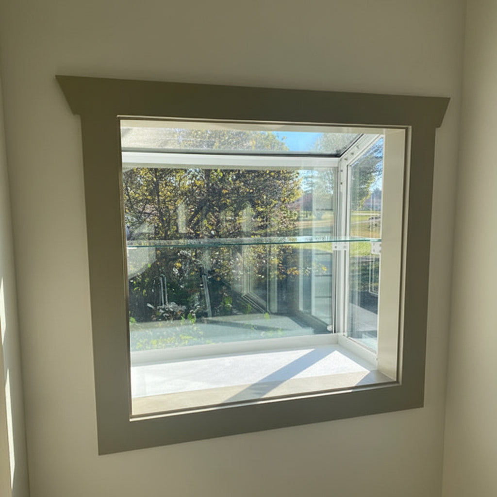 Janco Garden Window Precision-Cut Glass Display Shelf