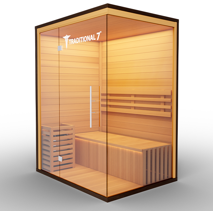 Traditional 7™ Three-Person Hemlock Steam Sauna