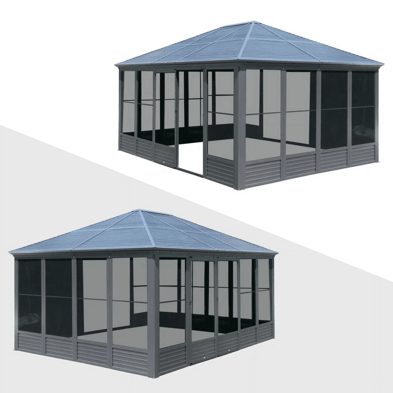 Estate Series 16.5' x 13' All-Season Hardtop Solarium with Sliding Doors