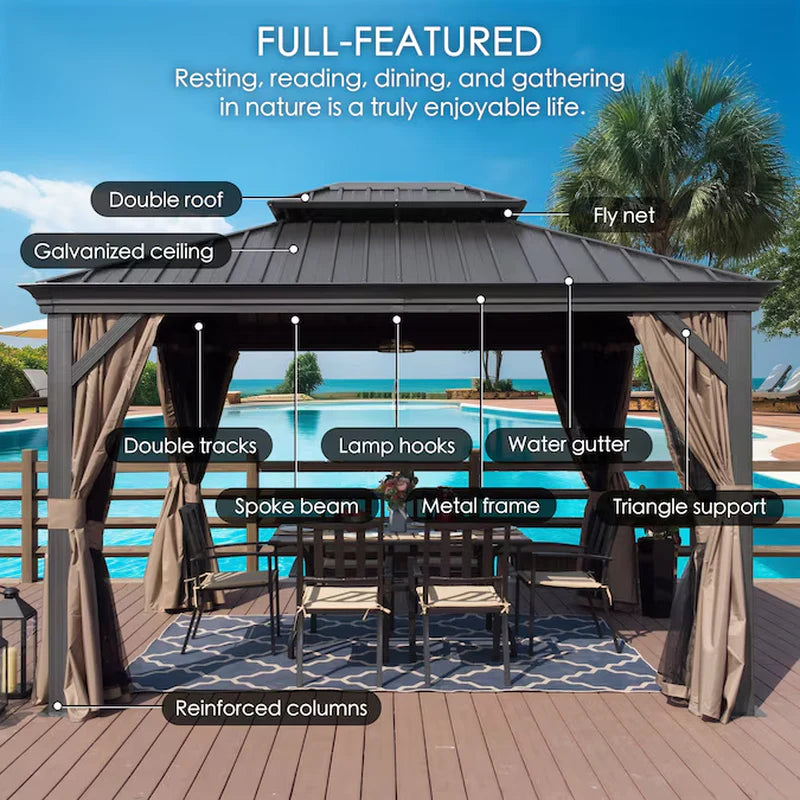 Camelot 12' x 12' Architectural Louvered Pergola - VA42070