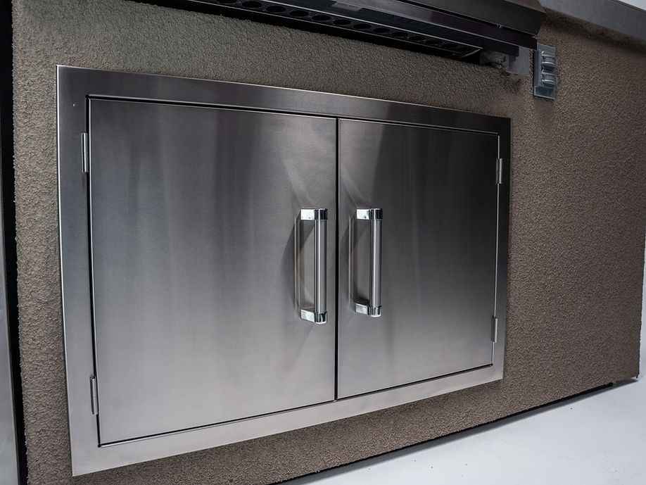 KoKoMo 7' Outdoor Kitchen Island with 32” Grill and Refrigerator