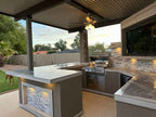 KoKoMo Bermuda Kitchen BBQ Island with Integrated TV & Fire Pit