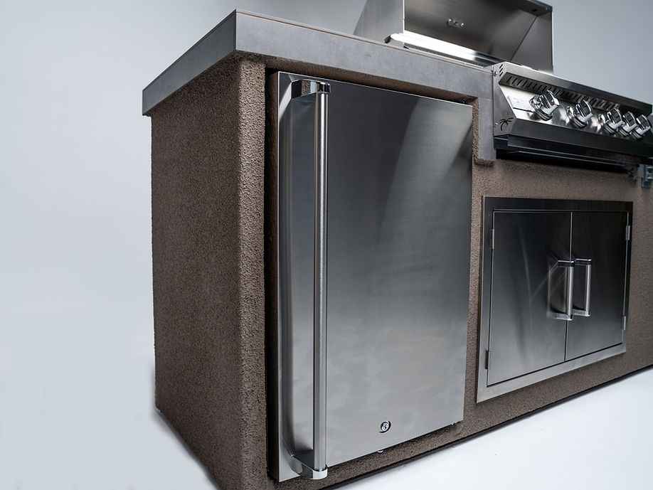 KoKoMo 7' Outdoor Kitchen Island with 32” Grill and Refrigerator