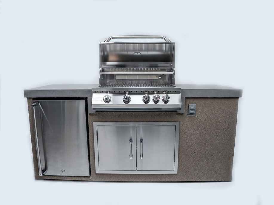 KoKoMo 7' Outdoor Kitchen Island with 32” Grill and Refrigerator