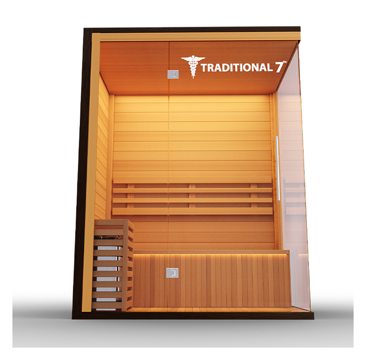 Traditional 7™ Three-Person Hemlock Steam Sauna