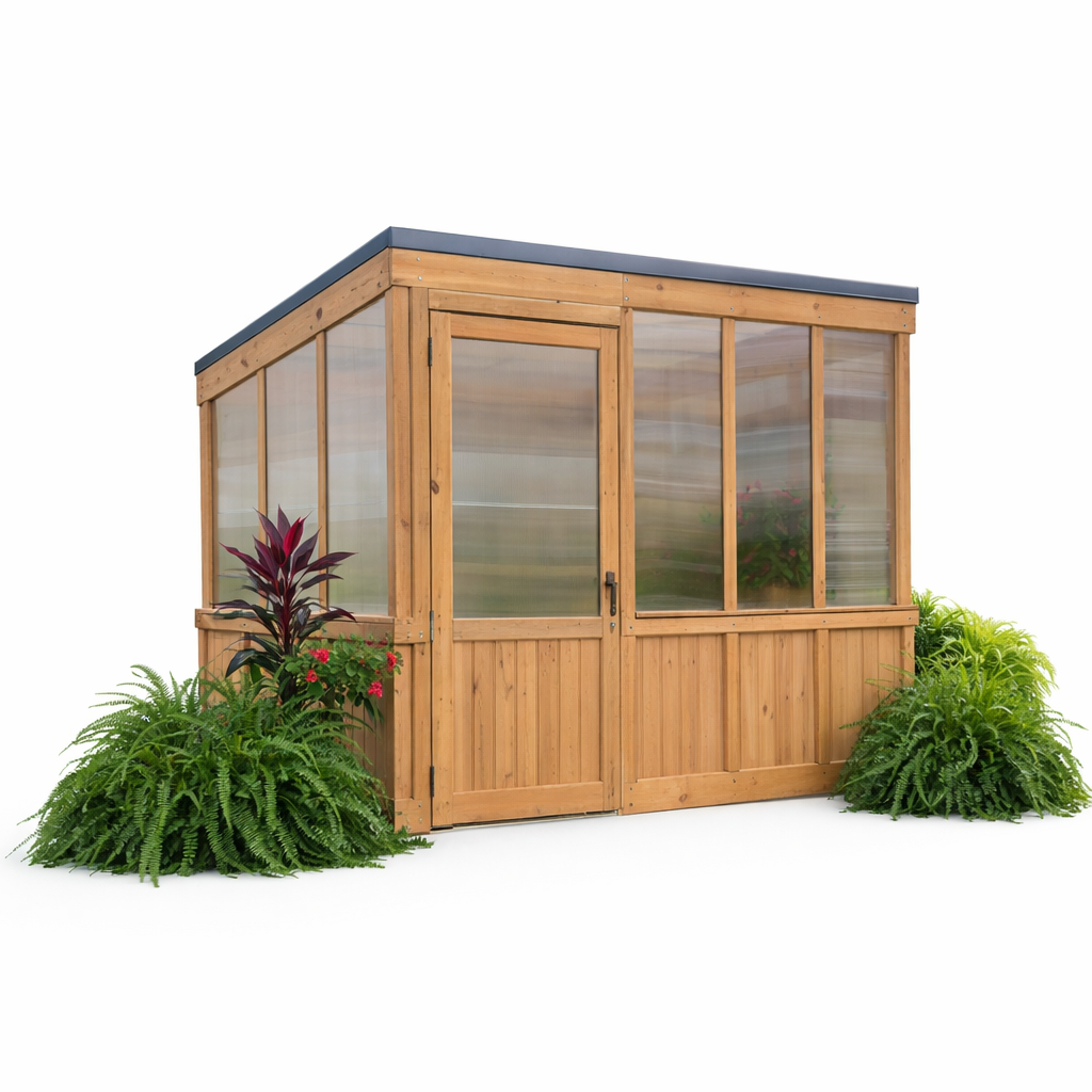 Willow Cedar & Polycarbonate Walk-In Greenhouse - 9x6